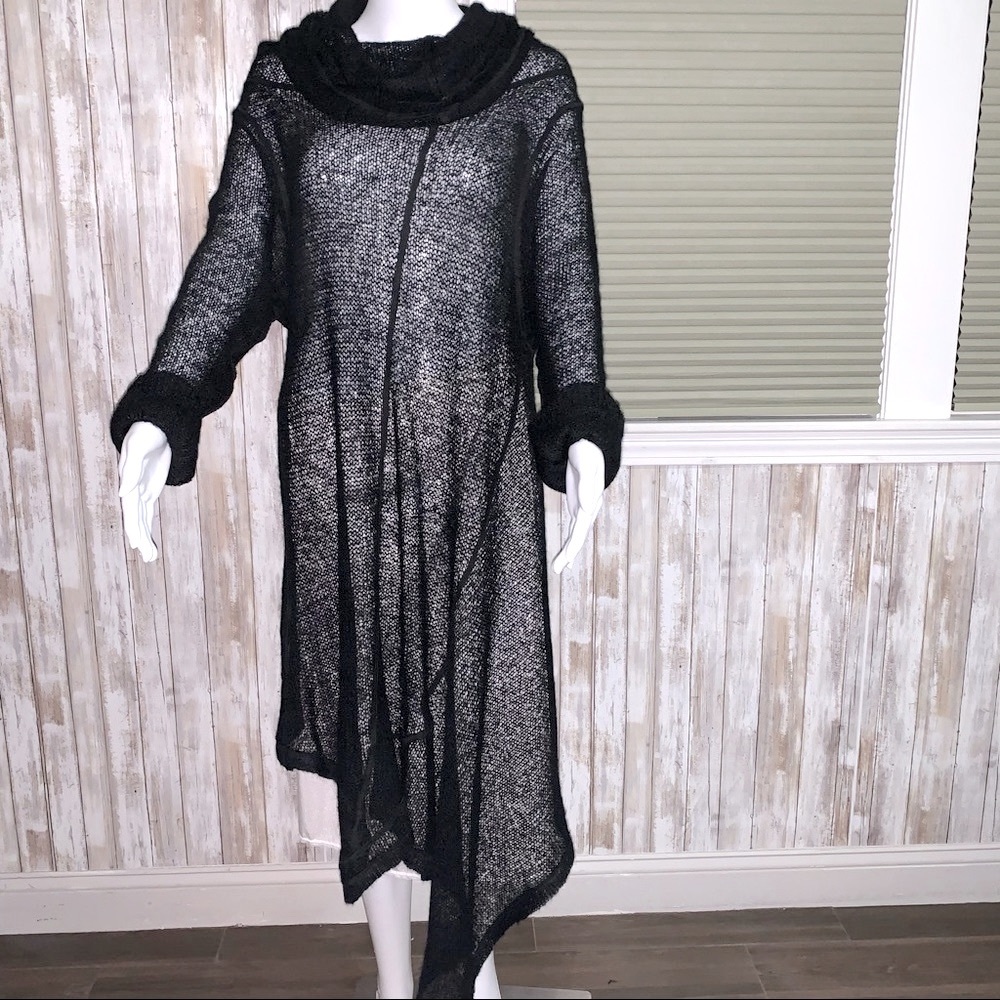 Etsy Hndmade Black Asymmetrical Turtleneck Sweater